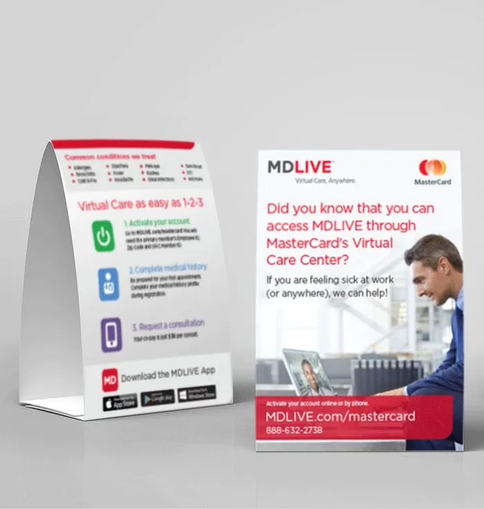 MasterCard table tent
